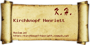Kirchknopf Henriett névjegykártya