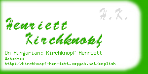 henriett kirchknopf business card